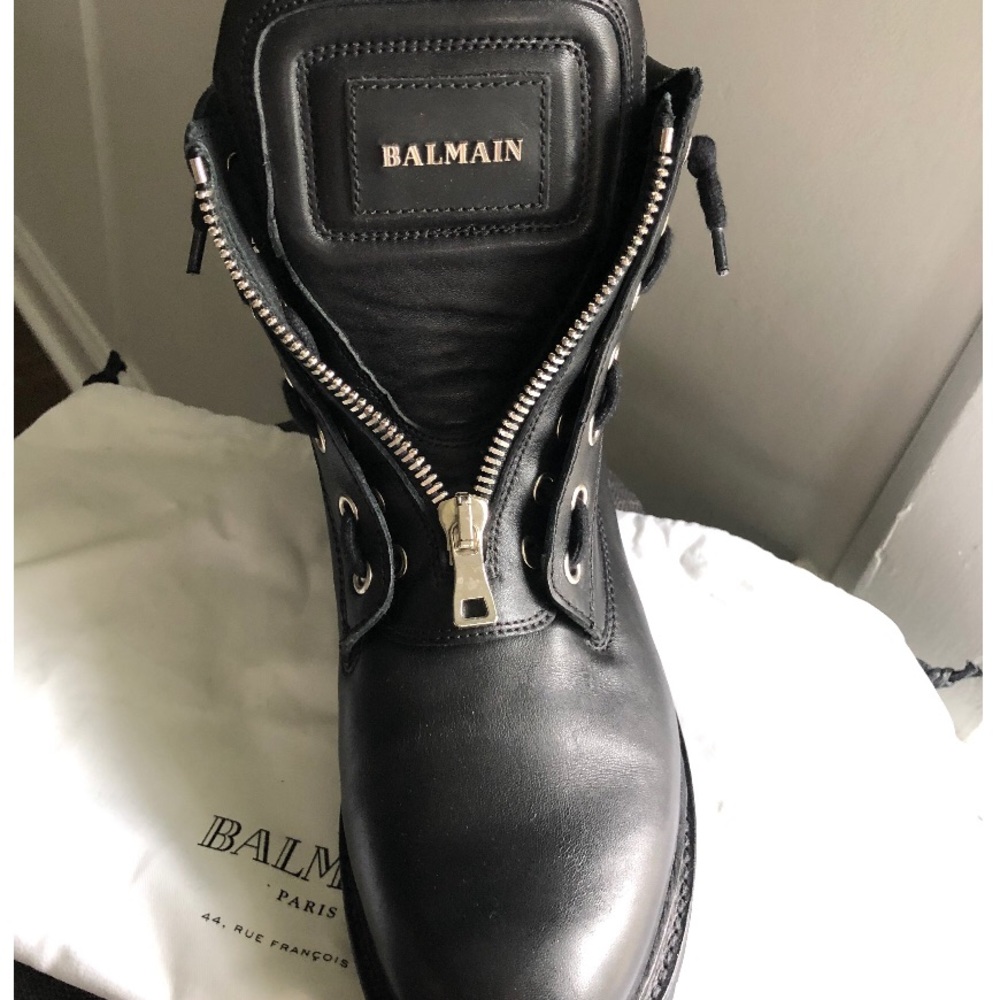 Balmain Zip-Front Leather Ranger Boot - Picture 2 of 4